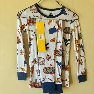 Bamboo WVU Pajamas long sleeve with pants New with tags Peri & Co Jammies 4T
